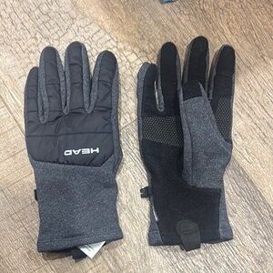 HEAD Black and Gray Winter Gloves